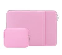 RAINYEAR Housse pour Ordinateur Portable Compatible avec MacBook Air 13 Pouces M5 M4 M3 M2 M1 et étui de Protection pour MacBook Pro 13,3 et 14 Pouces avec Pochette pour Accessoires(Rose)