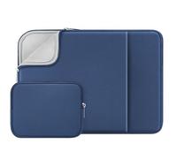 RAINYEAR Housse rembourrée pour Ordinateur Portable 11 Pouces avec Pochette pour Accessoires, Compatible avec Le MacBook Air 11,6 Pouces, Le MacBook Neo 13 Pouces et Le Notebook 11 Pouces(Bleu Marin)