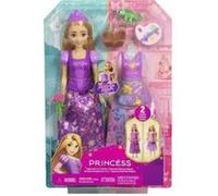 Raiponce avec robe et 3 accessoires - poupée mannequin 30cm pique-nique - set disney princesse 2 en 1 et carte