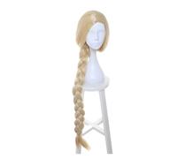 Raiponce emmêlée 100 cm de Long tresse dorée légère style partie centrale cheveux synthétiques fête for Cosplay perruques complètes 1 pièce