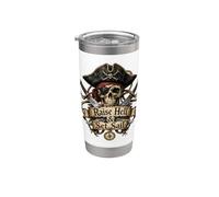 Raise Hell & Set Sail Pirate Skull : aventure nautique Gobelet isotherme en acier inoxydable double paroi