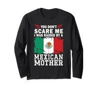 Raised by a Mexican Mother Mother's Day Mexico Flag Manche Longue