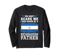 Raised by a Nicaraguan Father Father's Day Nicaragua Flag Manche Longue