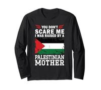Raised by a Palestinian Mother Mother's Day Palestine Flag Manche Longue