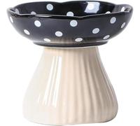 Raised Cat Bowl Ceramic Cat Bowl Cute Mushroom Design Food Water Bowl Large Shallow for Adult Cats Small Dogs