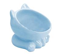 Raised Cat Bowl - Elevated Cat Food Bowl | Ceramic Cat Bowls Cat Dishes | Anti-Vomiting Cat Feeding Bowls for Indoor Small Cats Kitten Cute Tilted Cat Dish for Flat Faced Cats and Kitten