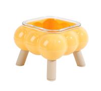 Raised Cat Bowl, High-Legged Pet Feeder Dish, Anti-Black Chin Tilted Design, Non-Slip Base, Ideal for Easy Eating, Daily Feeding, Drinking at Home, Apartments, Travels, 350 g