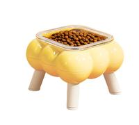 Raised Cat Bowl, Lifted Cat Food Bowls, High-Legged Water Dish, Anti-Black Chin Design, Ergonomic Tilted Feeding Compact Ideal for Home, Travel, Apartment, Floor, and Outdoor Use