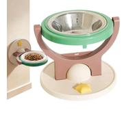 Raised Cat Dish, Adjustable Ceramic Pet Feeder, Anti Tip Cat Food Bowl