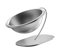 Raised Cat Food Bowl, Large Metal Kitten Food Container, 5.91x6.1x7.68 inches Convenient Portable Stable Pet Feeding Accessories with Elevated Base for Indoor Use