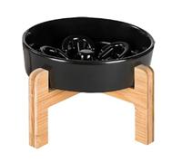 Raised Cat Food Bowl, Spill-Proof Slow Feeder, Ceramic Pet Dish, Anti-Slip Dog Food Container (3.94x3.94x4.72 inches), Feeding Supplies for Cats and Small Dogs