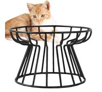 Raised Cat Food Bowls - Céramique Whisker-Friendly Anti-Vomit Plate, Elevated Feeding Bowl with Metal Stand | Shallow Water & Food Dish for Cats, Non-Slip Raised Cat Food Dish, Pet Feeding Accessory