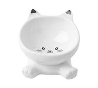 Raised Cat Food Bowls - Tall Ceramic Dish, Spill Preuve For Pet Kitten Puppy Drinking Feeding Apartment City Living Travel