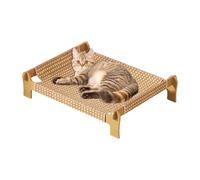 Raised catbed| Breathable Woven Wood Elevated Cot | Pet Hammock bedServes As A Large catbedAnd Offers A 55cm Wide Bouncy catLounger Pad, A No Sag catbedFrame ATOP A Stable Solid Wood catStan