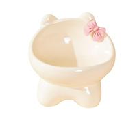Raised Dishes for Cats, 15-Degree Tilted Pet Cat Food Bowl, Non-Slip Kitten-Shape Bowl, Sturdy Ceramic, Pet Feeding Bowl for Indoor Cat Small Dog Kitten, 5.71x5.91 inches