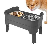 Raised Dog Accessories, Tiered Puppy Bowls, Pet Feeding Station with Angled Basin Support, Cat Bowl with Double Plate Basin, Pets Accessory Cat Feeder, Kitten Bowls for Daily Feed