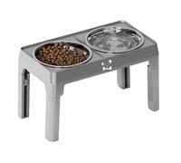 Raised Dog Bowl, Adjustable Feeding Stand, Pet Food Container, 5 Height Levels, Easy to Setup, Comfortable Eating Design, for Small Medium Large Dogs Cats Use, 16.93x9.65x9.45 inches