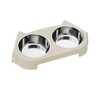 Raised Dog Bowl Stand | Anti-Slip Feeding Detachdable Station | Dog Bowl Riser with Double Stainless Steel Dish - for Home Living Room Kitchen Apartment Dining Area Yard Patio Garage