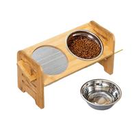 Raised Dog Bowls, Tilt Cat Feeder, Adjustable Elevated Pet, Stainless Steel Double Bowl with Stand, Food and Water Station for Dogs, Cats, Pets, Kitchen, Feeding Corner, Home, 15.75x7.09x7.68 inches