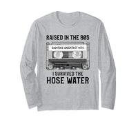 Raised in The 80s. Hose Water. Cassette Tape Funny Retro Manche Longue
