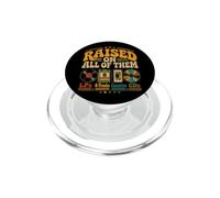 Raised on All of Them Cassette CD Vintage rétro Amateur de Musique PopSockets PopGrip pour MagSafe