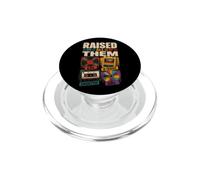 Raised on All of Them Cassette CD Vintage rétro Amateur de Musique PopSockets PopGrip pour MagSafe