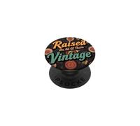 Raised on All Them Vintage Music Retro PopSockets PopGrip Adhésif