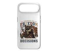Raised on Freedom and Bad Decisions | Drapeau américain rétro Loup Coque pour iPhone Air