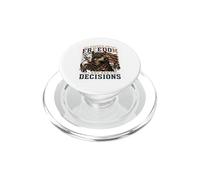 Raised on Freedom and Bad Decisions | Drapeau américain rétro Loup PopSockets PopGrip pour MagSafe