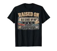 Raised on Old School Hip HOP Tshirt Cassette Graffiti Rap T-Shirt Graphique avec Valeur