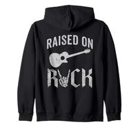 Raised on Rock Vintage Guitar Bands Music Lovers Retro Sweat à Capuche