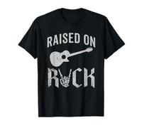 Raised on Rock Vintage Guitar Bands Music Lovers Retro T-Shirt