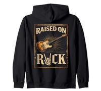 Raised on Rock Vintage Guitar Bands Music Lovers Sweat à Capuche