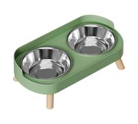 Raised Pet Dishes - Steel Cat Bowl Set | Anti Slip Puppy Container, Indoor Outdoor Feeding Tool, Home Workplace Supply, Daily Routine Accessory and Rescue Parent Kit