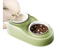 Raised Tilted Cat Bowls, 15 Degree Ceramic Double Dishes for Dogs, Anti-Vomiting Pet Feeding Bowls, Elevated Food Water Bowls for Small Medium Large Pets, Pet Supplies for Comfortable Eating for Cats