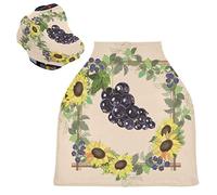 Raisin De Tournesol Housse de Canopée pour Poussette,Siège de Voiture pour Bébé Dais Siège Auto Couverture D'Allaitement Pare-Soleil Respirant Extensible pour Bébé