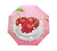 Raisin Violet Fruit Parapluie Pliant Ouverture et Fermeture Automatique Protection UV Parapluies Pliant Coupe-Vent Ultra-léger pour Voyager Plage Femmes Enfants Fille