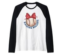 Raising Ballers Baseball Maman Dad Support Manche Raglan