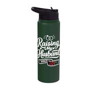 Raising My Husband Since 2015 Funny Wedding Anniversary Wife Stainless Steel Insulated Water Bottle
