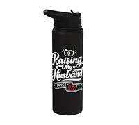 Raising My Husband Since 2017 Funny Wedding Anniversary Wife Stainless Steel Insulated Water Bottle