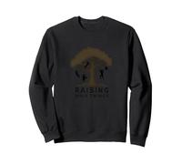 Raising Wild Things: Silhouette d'arbre ludique pour Enfants Sweatshirt, Unisexe pour Adultes, Noir, XL