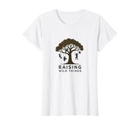 Raising Wild Things: Silhouette d'arbre ludique pour Enfants T-Shirt, Femme, Blanc, 3XL