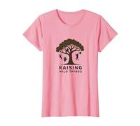 Raising Wild Things: Silhouette d'arbre ludique pour Enfants T-Shirt, Femme, Rose, 3XL