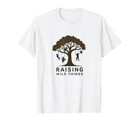 Raising Wild Things: Silhouette d'arbre ludique pour Enfants T-Shirt, Homme, Blanc, 3XL