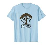 Raising Wild Things: Silhouette d'arbre ludique pour Enfants T-Shirt, Homme, Bleu Céleste, S