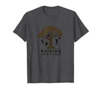 Raising Wild Things: Silhouette d'arbre ludique pour Enfants T-Shirt, Homme, Chiné Foncé, 6XL