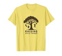 Raising Wild Things: Silhouette d'arbre ludique pour Enfants T-Shirt, Homme, Citron, L