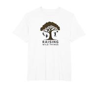 Raising Wild Things: Silhouette d'arbre ludique pour Enfants T-Shirt, Homme Grandes Tailles, Blanc, 3X Tall