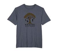 Raising Wild Things: Silhouette d'arbre ludique pour Enfants T-Shirt, Homme Grandes Tailles, Bleu Chiné, 5X Tall