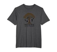 Raising Wild Things: Silhouette d'arbre ludique pour Enfants T-Shirt, Homme Grandes Tailles, Chiné Foncé, 3X Tall